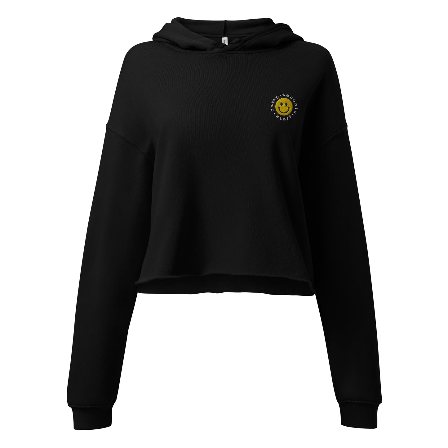 Women's Embroidered Smiley Staff Cropped Hoodie